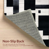 Ultra Soft Area Rug, Non Slip, Stain Resistant, Washable Area Rugs for Living Room, Bedroom, Geometric Black White Floor Rug(Gray)