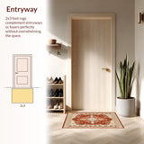 Ultra Soft Area Rug, Non Slip, Stain Resistant, Washable Area Rugs for Living Room, Bedroom, Chic Warm-Hued Decorative Style(Orange)