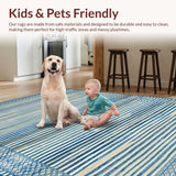 Ultra Soft Area Rug, Non Slip, Stain Resistant, Washable Area Rugs for Living Room, Bedroom, Luxurious Diamond Patterned Visual(Blue)