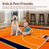 Ultra Soft Area Rug, Non Slip, Stain Resistant, Washable Area Rugs for Living Room, Bedroom, Whimsical Basketball Graphics Style(Orange)
