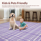 Ultra Soft Area Rug, Non Slip, Stain Resistant, Washable Area Rugs for Living Room, Bedroom, Stylish Colorful Ogee Patterns(Purple)