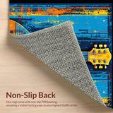 Artistic Round Guitar Motif(Blue)