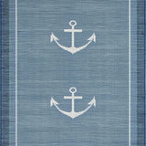 Ultra Soft Area Rug, Non Slip, Stain Resistant, Washable Area Rugs for Living Room, Bedroom, Elegant Anchor Patterned Aesthetic(Blue)