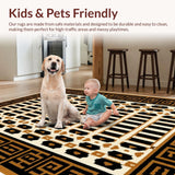 Ultra Soft Area Rug, Non Slip, Stain Resistant, Washable Area Rugs for Living Room, Bedroom, Exotic Faux Hide Entryway Carpet for Modern Homes(Black)