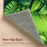 Ultra Soft Area Rug, Non Slip, Stain Resistant, Washable Area Rugs for Living Room, Bedroom, Non-Slip Quick Dry Botanical Bath Mat(Green)
