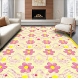 Ultra Soft Area Rug, Non Slip, Stain Resistant, Washable Area Rugs for Living Room, Bedroom, Modern Youthful Decorative Composition(Pink)