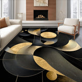 Ultra Soft Area Rug, Non Slip, Stain Resistant, Washable Area Rugs for Living Room, Bedroom, Refined Gold Accented Design Scheme(Gold)