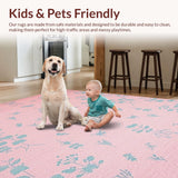 Ultra Soft Area Rug, Non Slip, Stain Resistant, Washable Area Rugs for Living Room, Bedroom, Trendy Ultra-Thin Graphic Appeal(Pink)