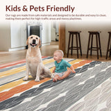 Ultra Soft Area Rug, Non Slip, Stain Resistant, Washable Area Rugs for Living Room, Bedroom, Contemporary Subtle Line Art(Yellow)