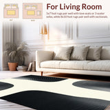 Ultra Soft Area Rug, Non Slip, Stain Resistant, Washable Area Rugs for Living Room, Bedroom, Contemporary Off-White Animal Print(Beige)