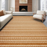 Ultra Soft Area Rug, Non Slip, Stain Resistant, Washable Area Rugs for Living Room, Bedroom, Vibrant Colorful Linear Arrangement(Brown)