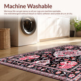 Whimsical Patterned Floral Scene(Black)