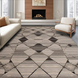 Ultra Soft Area Rug, Non Slip, Stain Resistant, Washable Area Rugs for Living Room, Bedroom, Contemporary Earthy Geometric Motif(Beige)