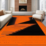 Ultra Soft Area Rug, Non Slip, Stain Resistant, Washable Area Rugs for Living Room, Bedroom, Evocative Black and Orange Harmony(Orange)