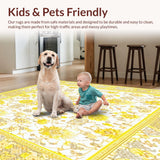 Ultra Soft Area Rug, Non Slip, Stain Resistant, Washable Area Rugs for Living Room, Bedroom, Beige Yellow(Yellow)