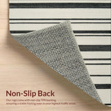 Minimalist Striped Weave with Crisp Black and White Horizontal Lines(Beige)