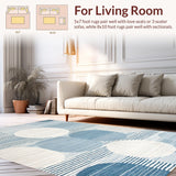 Ultra Soft Area Rug, Non Slip, Stain Resistant, Washable Area Rugs for Living Room, Bedroom, Transitional Cozy Cloud-Like Texture(Blue)