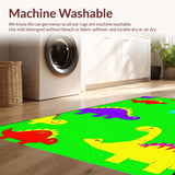 Ultra Soft Area Rug, Non Slip, Stain Resistant, Washable Area Rugs for Living Room, Bedroom, Charming Cartoon Animal Landscape Art(Green)