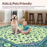 Ultra Soft Area Rug, Non Slip, Stain Resistant, Washable Area Rugs for Living Room, Bedroom, Charming Artistic Floral Swirl Composition(Ivory)