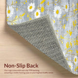 Ultra Soft Area Rug, Non Slip, Stain Resistant, Washable Area Rugs for Living Room, Bedroom, Chic Gray Floral Elegance(Gray)