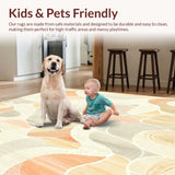 Modern Abstract Area with Subtle Swirls and Contemporary Accent(Beige)