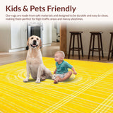 Ultra Soft Area Rug, Non Slip, Stain Resistant, Washable Area Rugs for Living Room, Bedroom, Sunny Yellow Circle Area for Homes Decorative Floor(Yellow)