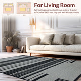 Ultra Soft Area Rug, Non Slip, Stain Resistant, Washable Area Rugs for Living Room, Bedroom, Stylish Abstract Animal Print Harmony(Gray)