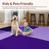 Ultra Soft Area Rug, Non Slip, Stain Resistant, Washable Area Rugs for Living Room, Bedroom, Stylish Shaggy Contemporary Vibe(Purple)