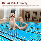 Ultra Soft Area Rug, Non Slip, Stain Resistant, Washable Area Rugs for Living Room, Bedroom, Vibrant Modern Animal Print Flair(Blue)