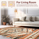 Ultra Soft Area Rug, Non Slip, Stain Resistant, Washable Area Rugs for Living Room, Bedroom, Elegant Vintage Distressed Motif(Gray)