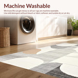 Ultra Soft Area Rug, Non Slip, Stain Resistant, Washable Area Rugs for Living Room, Bedroom, Serene Minimalist Creamy Wavy Design(Gray)