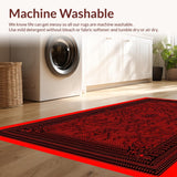 Ultra Soft Area Rug, Non Slip, Stain Resistant, Washable Area Rugs for Living Room, Bedroom, Vibrant Abstract Spider Design(Red)