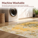 Ultra Soft Area Rug, Non Slip, Stain Resistant, Washable Area Rugs for Living Room, Bedroom, Contemporary Minimalist Motif(Gold)