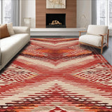 Ultra Soft Area Rug, Non Slip, Stain Resistant, Washable Area Rugs for Living Room, Bedroom, Stylish Textured Natural Palette(Red)
