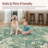 Elegant Cream and Sage Floral Medallion(Ivory)