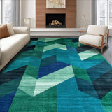 Ultra Soft Area Rug, Non Slip, Stain Resistant, Washable Area Rugs for Living Room, Bedroom, Rustic Watercolor Trellis Design(Blue)