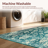 Ultra Soft Area Rug, Non Slip, Stain Resistant, Washable Area Rugs for Living Room, Bedroom, Boho Chic Area Runner(Blue)