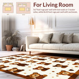 Ultra Soft Area Rug, Non Slip, Stain Resistant, Washable Area Rugs for Living Room, Bedroom, Modern Minimalist Jute Inspiration(Brown)