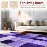 Ultra Soft Area Rug, Non Slip, Stain Resistant, Washable Area Rugs for Living Room, Bedroom, Vibrant Purple Abstract Texture(Purple)