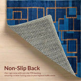 Ultra Soft Area Rug, Non Slip, Stain Resistant, Washable Area Rugs for Living Room, Bedroom, Artistic Blue Brown Abstract Composition(Blue)