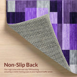 Ultra Soft Area Rug, Non Slip, Stain Resistant, Washable Area Rugs for Living Room, Bedroom, Modern Vibrant Abstract Design(Purple)