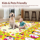 Ultra Soft Area Rug, Non Slip, Stain Resistant, Washable Area Rugs for Living Room, Bedroom, Emotions Garden Kids Area Rug for Understanding Feelings(Yellow)