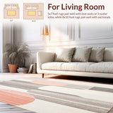 Ultra Soft Area Rug, Non Slip, Stain Resistant, Washable Area Rugs for Living Room, Bedroom, Subtle Striped Abstract Area Non Slip(Gray)