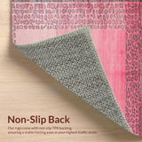 Ultra Soft Area Rug, Non Slip, Stain Resistant, Washable Area Rugs for Living Room, Bedroom, Chic Modern Leopard Aesthetic(Pink)