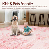 Ultra Soft Area Rug, Non Slip, Stain Resistant, Washable Area Rugs for Living Room, Bedroom, Contemporary Pink Plush Oasis(Pink)