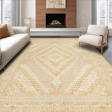 Ultra Soft Area Rug, Non Slip, Stain Resistant, Washable Area Rugs for Living Room, Bedroom, Boho Chic Tan Runner Rug with Artisan Geometric Pattern for Entryway(Beige)
