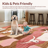 Ultra Soft Area Rug, Non Slip, Stain Resistant, Washable Area Rugs for Living Room, Bedroom, Vibrant Nature-Inspired Decorative Style(Brown)