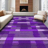 Ultra Soft Area Rug, Non Slip, Stain Resistant, Washable Area Rugs for Living Room, Bedroom, Stylish Non-Traditional Checker Motif(Purple)