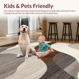 Ultra Soft Area Rug, Non Slip, Stain Resistant, Washable Area Rugs for Living Room, Bedroom, Contemporary Subtle Textured Pattern(Gray)
