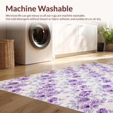 Ultra Soft Area Rug, Non Slip, Stain Resistant, Washable Area Rugs for Living Room, Bedroom, Artistic Lilac Botanical Harmony(Purple)